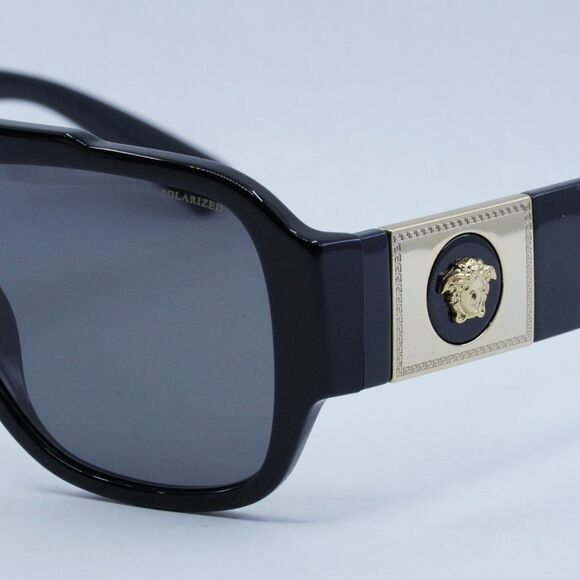 Versace VE4436U GB1/81 Sunglasses Black Aviator Frame, Grey Polarized Lenses main image 5